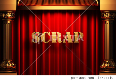 scrap golden word on red curtain scrap golden word on red curtain 14677410