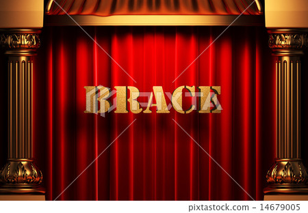 brace golden word on red curtain brace golden word on red curtain 14679005
