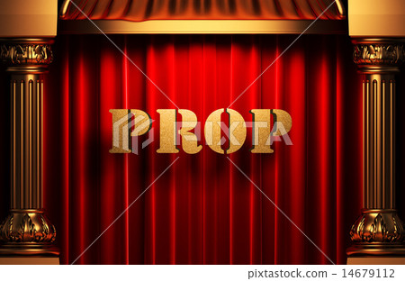 prop golden word on red curtain 14679112