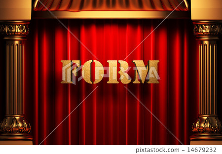form golden word on red curtain form golden word on red curtain 14679232