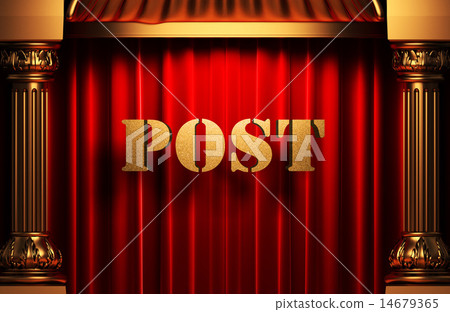 post golden word on red curtain post golden word on red curtain 14679365