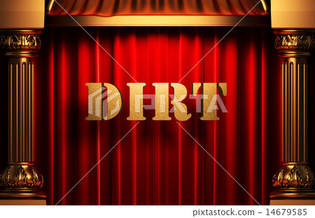 dirt golden word on red curtain dirt golden word on red curtain 14679585