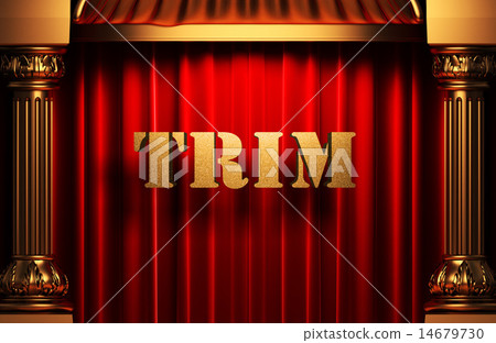 trim golden word on red curtain 14679730