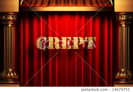 crept golden word on red curtain crept golden word on red curtain 14679755