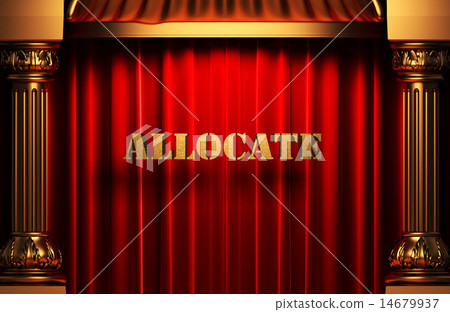 allocate golden word on red curtain 14679937