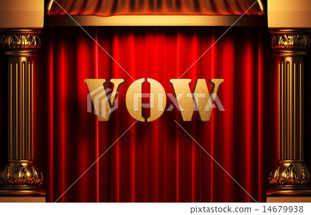 vow golden word on red curtain vow golden word on red curtain 14679938