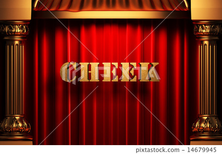cheek golden word on red curtain cheek golden word on red curtain 14679945
