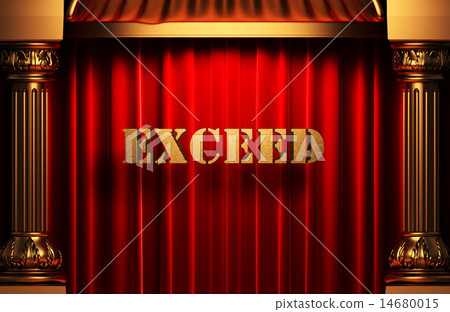 exceed golden word on red curtain 14680015