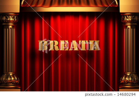 breath golden word on red curtain breath golden word on red curtain 14680294