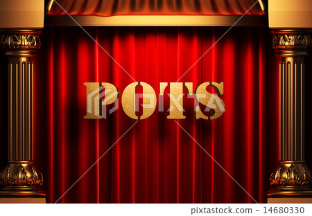 pots golden word on red curtain pots golden word on red curtain 14680330