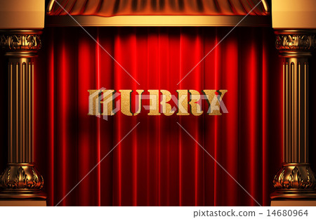 hurry golden word on red curtain hurry golden word on red curtain 14680964