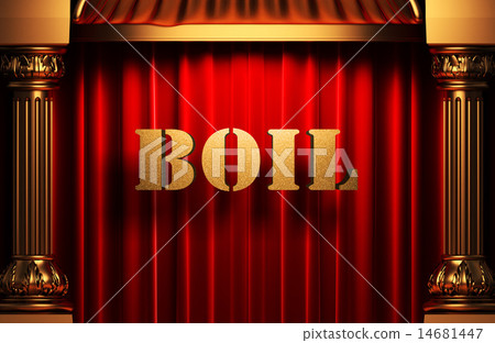 boil golden word on red curtain boil golden word on red curtain 14681447