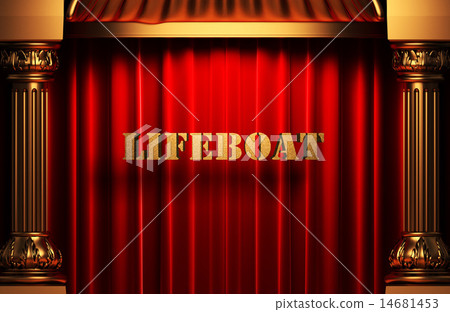 lifeboat golden word on red curtain 14681453
