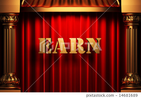 earn golden word on red curtain earn golden word on red curtain 14681689
