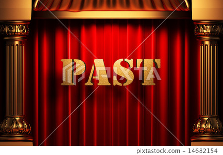 past golden word on red curtain past golden word on red curtain 14682154