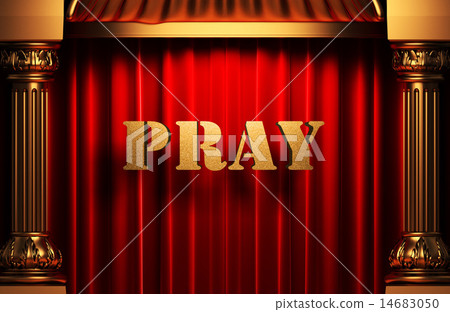 pray golden word on red curtain pray golden word on red curtain 14683050