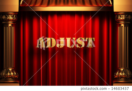 adjust golden word on red curtain 14683437