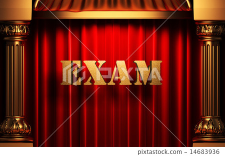 exam golden word on red curtain exam golden word on red curtain 14683936