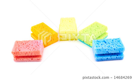 Set of five colorful sponges 14684269