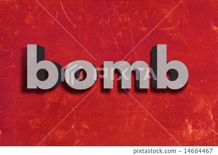 bomb word on red wall bomb word on red wall 14684467