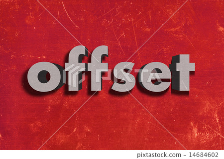 offset word on red wall 14684602