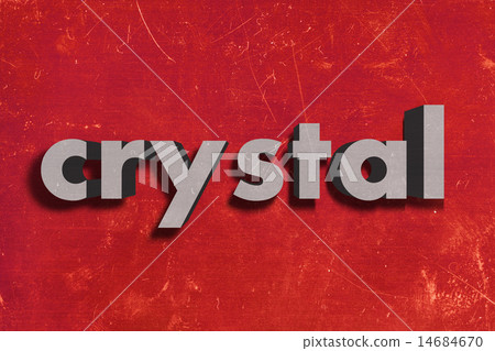 crystal word on red wall 14684670