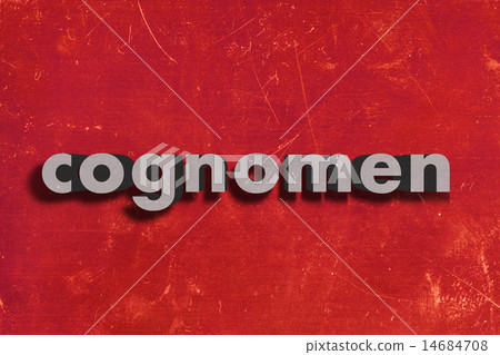 cognomen word on red wall 14684708