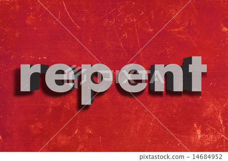 repent word on red wall 14684952