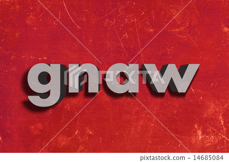 gnaw word on red wall 14685084
