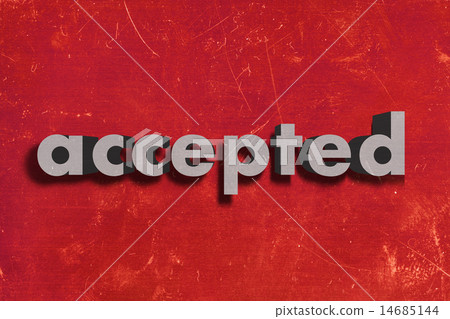 accepted word on red wall 14685144