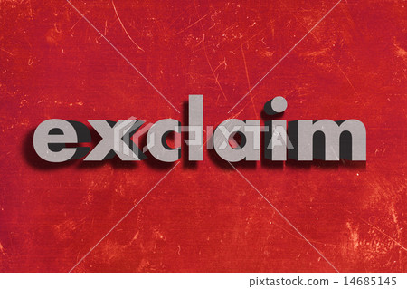 exclaim word on red wall 14685145