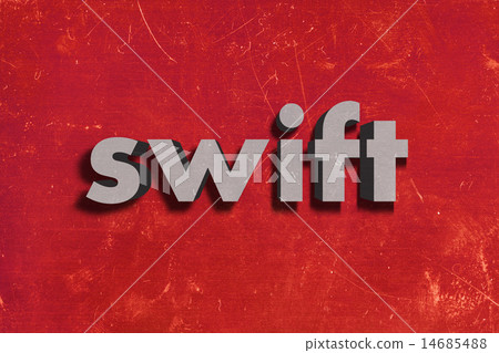 swift word on red wall 14685488