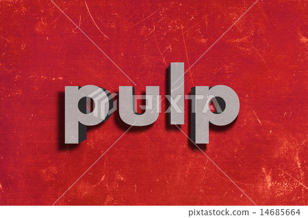 pulp word on red wall 14685664