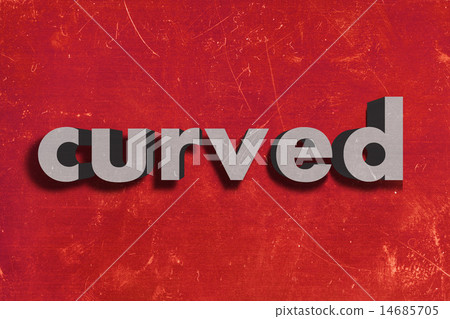 curved word on red wall 14685705