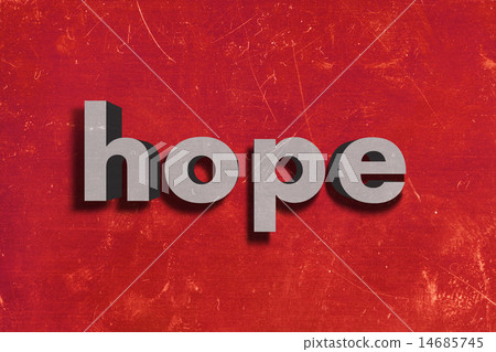 hope word on red wall 14685745