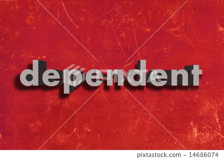 dependent word on red wall 14686074