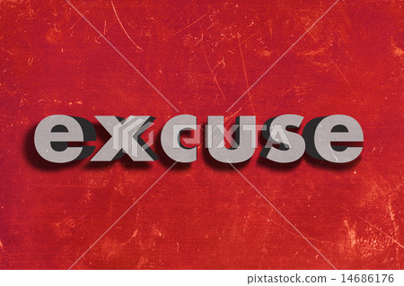 excuse word on red wall 14686176