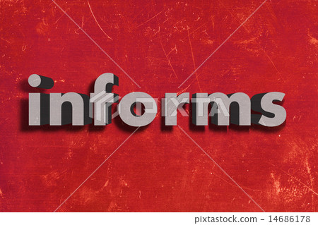 informs word on red wall 14686178