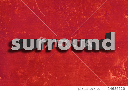 surround word on red wall 14686220