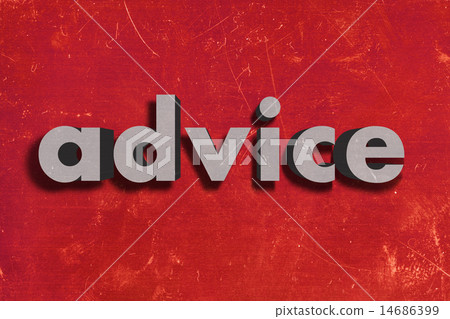 advice word on red wall 14686399