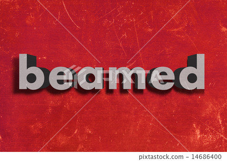 beamed word on red wall 14686400