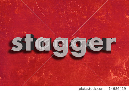stagger word on red wall 14686419