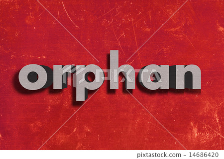 orphan word on red wall 14686420