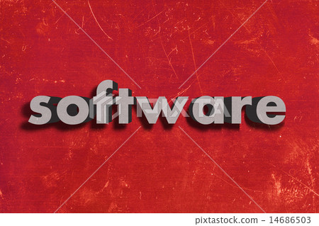software word on red wall software word on red wall 14686503