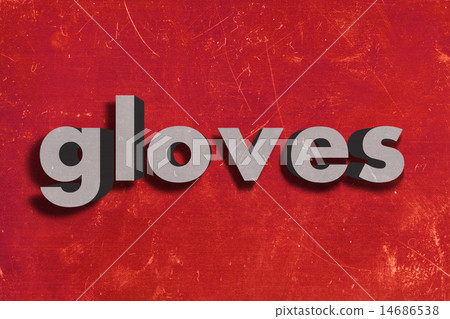 gloves word on red wall 14686538