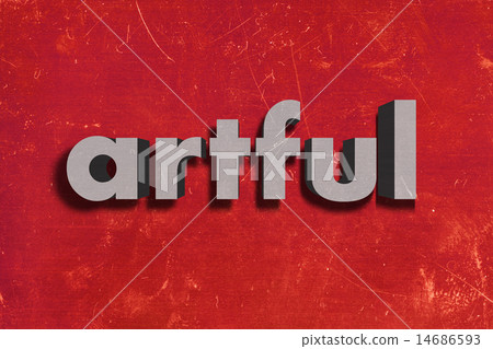 artful word on red wall 14686593