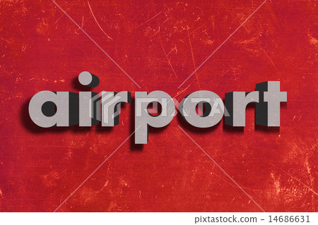 airport word on red wall 14686631