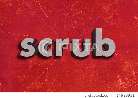 scrub word on red wall scrub word on red wall 14686931