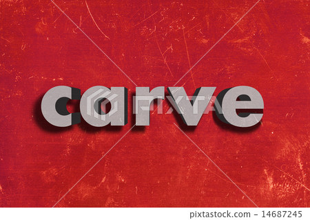 carve word on red wall 14687245