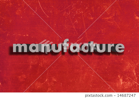 manufacture word on red wall 14687247
